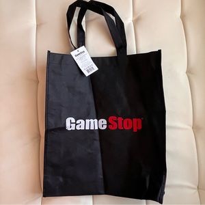 New! Gamestop Reusable Eco Tote Bag Black Logo 13.75 X 15.5 X 3.6